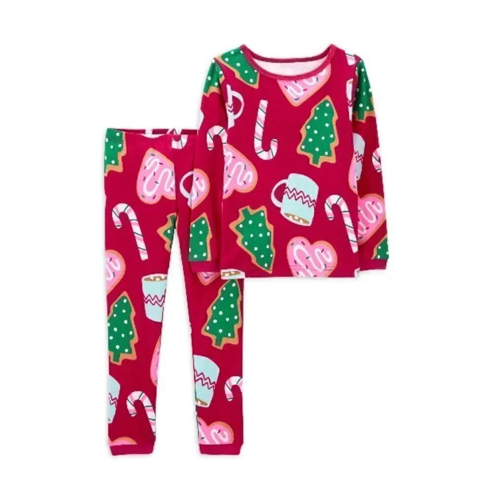Baby Girls Holiday Pajama Lounge 2-Piece Set Size 12M